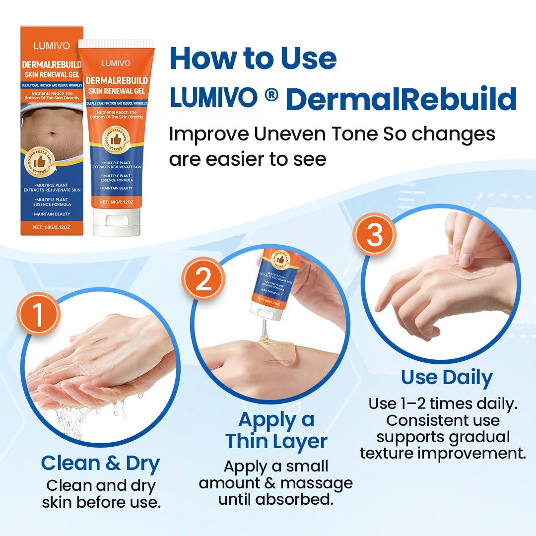 👨‍⚕LUMIVO® DermalRebuild Skin Renewal Gel-👍visible smoothing &fading in the first 7 days pf use